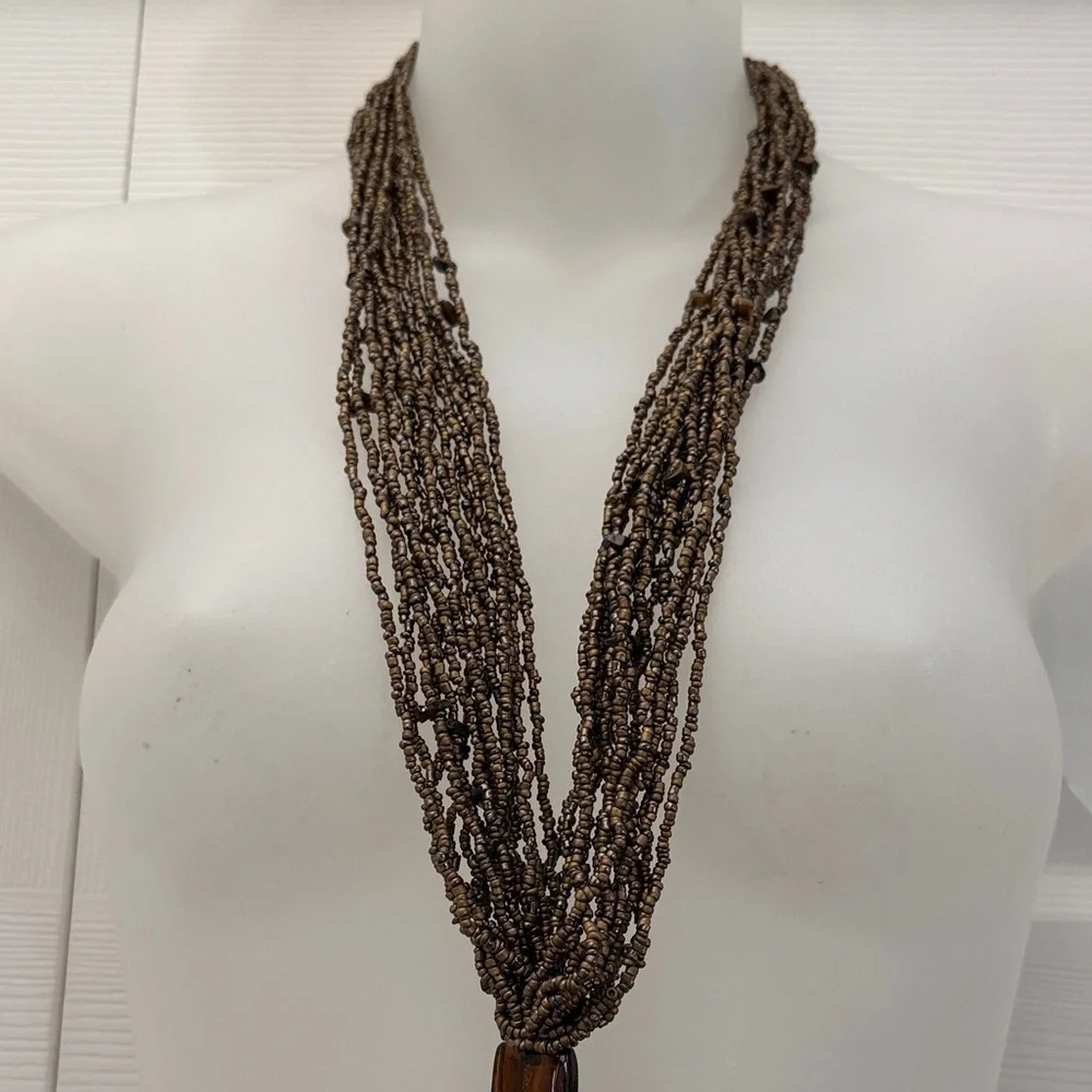 ❤️3 for $15!❤️ Vintage Chic Multi-Strand Brown Necklace